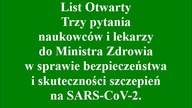 Trzy pytania do Ministra Zdrowia w sprawie bezpieczeństwa i skuteczności szczepień