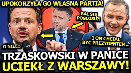 WIELKA KOMPROMITACJA! TRZASKOWSKI JAK SZCZUR UCIEKŁ Z WARSZAWY! ON CHCIAŁ BYĆ PREZYDENTEM POLSKI...