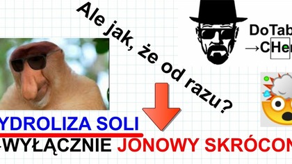 JONOWY SKRÓCONY WYŁĄCZNIE.  HYDROLIZA, KIEDY ZACHODZI?, RODZAJE.  #chemia