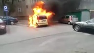 Zemsta na właścicielu puszki podpalenie samochodu na parkingu