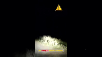 Na zakręcie prosto do rowu #shorts #polska #policja #kierowcy