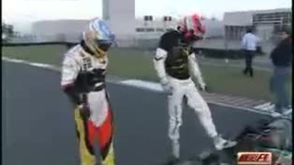 F1 Shanghai 2008 Alonso i Kubica w kartach 