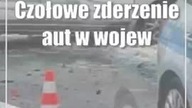 Czołowe zderzenie aut w województwie.  Powodem warunki atmosferyczne