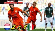 Holandia 2:1 Meksyk 1/8 finału Mistrzostw Świata 2014, skrót meczu, Polski komentarz HD