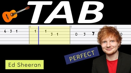  Perfect (Ed Sheeran) - melodia TAB (gitara)  NUTY W OPISIE 