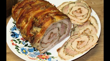 DOMOWA WĘDLINA -SCHAB pieczony w boczku wędzonym, delikatny , idealny na kanapki/rolada ze schabu