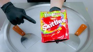 Skittles ice cream rolls street food -