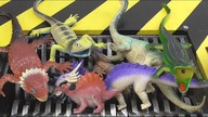 Shredding Machine Crushing: Dinosaurs Family Destruction