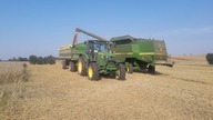 Żniwa 2018 - pszenica najsłabsze pole/ John Deere 2256 & John Deere 6110MC/ Kula