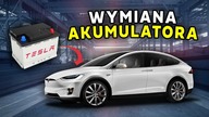 Wymiana AKUMULATORA w Tesli Model X  Stary, zepsuty akumulator 12V 