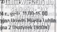 Lublin: Warsztaty dla Seniorów - Jak bezpiecznie korzystać z karty i uchronić się...