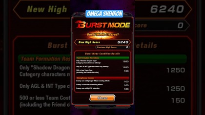 BURST MODE OMEGA SHENRON 6000 POINTS DBZ DOKKAN BATTLE
