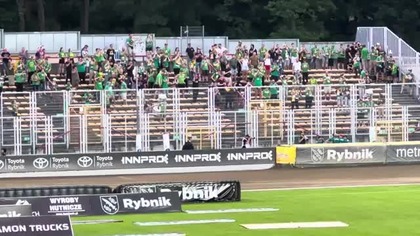 Podziękowania kibiców Falubazu po wygrywanym meczu w Rybniku!