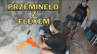 Usuwanie tynku i farby szlifierką kątową.  Remont mieszkania w bloku
