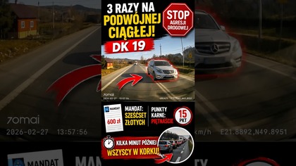 3 razy na ciągłej i ten sam korek  #shorts #droga #mercedes #polskiedrogi