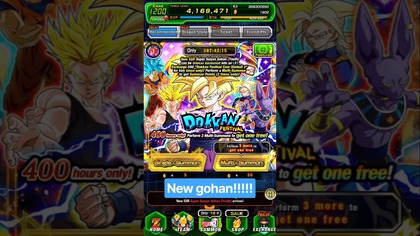 NEW SSJ2 GOHAN LR STR GOLDEN WARRIOR SUMMON DBZ DOKKAN BATTLE 150 DS