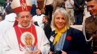 His Eminence Józef Glemp, Archbishop of Warsaw, Primate of Poland & Alwida Bajor, publicist.