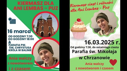 Rak szyjki macicy to diagnoza, którą otrzymała 29-letnia Ania z Balina. Złośliwy nowotwór zaatakował cały organizm dziewczyny, a jej jedyną nadzieją jest specjalistyczne leczenie w Izraelu. Najbliżsi Ani zachęcają do pomocy i wsparcia finansowego.

8 lipca 2024 roku życie Ani Lembas i jej rodziny wywróciło się do góry nogami. Podczas rutynowej kontroli lekarze wykryli u niej nowotwór. Początkowo nikt nie spodziewał się, jak ciężka będzie ta walka. Niestety kolejne badania przynosiły coraz gorsze wieści, rak zaczął naciekać i pojawiły się przerzuty na węzły chłonne. Niedługo później pojawiła się także niewydolność nerek.

Mimo intensywnego leczenia nowotwór zaatakował także płuca, wątrobę, śledzionę oraz kręgosłup. Ania podjęła się immunochemioterapii, która miała być dla niej ratunkiem. Wyniki kolejnych badań były dla niej i jej rodziny ogromnym ciosem - rak rozprzestrzenił się po całym organizmie.

Teraz jedyną nadzieją dla Ani jest specjalistyczne leczenie w Izraelu. Tam pod jej przypadek lekarze dobiorą indywidualny plan terapii. Jednak koszty leczenia są ogromne. Każdy dzień to wyścig z czasem i pieniędzmi.

Powstały dwie zbiórki - na stronie  siepomaga.pl oraz wolniodraka.pl. W Internecie pojawiła się także licytacja. W ciągu zaledwie kilku tygodniu zebrano kilkaset tysięcy złotych. Koszt leczenia w Izraelu to jednak około dwa miliony złotych. Rodzina Ani wciąż prosi o wsparcie i ma nadzieję, że ich córka wkrótce uda się na leczenie.

Ania ma zaledwie 29 lat, jest żoną, córką, siostrą i przyjaciółką. Bliscy uważają, że jest osobą o wielkim sercu i walczą o jej życie. Pomoc napłynęła już z wielu zakątków Polski i świata - również z Jaworzna. Ania wychowała się w Balinie, a jej mama przez wiele lat pracowała w Jaworznie. 

W najbliższy weekend odbędą się również kiermasze ciast pod kościołem w Balinie i w Chrzanowie przy Rynku, z których dochód zostanie przekazany na leczenie. 
Materiał pochodzi ze strony https://www.jaw.pl
#jaworzno #jawpl