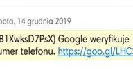 PODEJRZANY SMS - Google weryfikuje numer telefonu