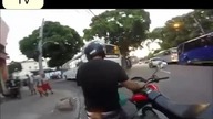 Motocyklista zgnieciony przez autobus