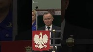 Andrzej Duda podczas expose Sikorskiego