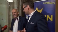 Janusz Korwin-Mikke i Szczepan Barszczewski - briefing prasowy nt. wyborów uzupełniających do Senatu