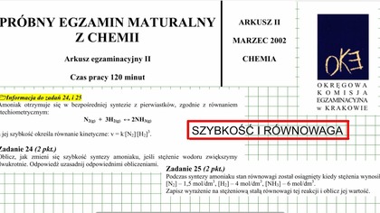 ZADANIE 24 i 25 OKE 2002 SZYBKOŚĆ REAKCJI I RÓWNOWAGA