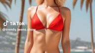 Sizzling Blonde Stuns by Palm Trees @Trendy Teens Show #hot #blonde