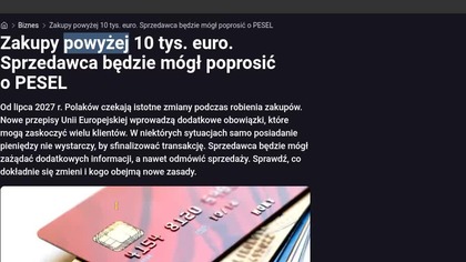 Nowa forma tyranii globalnego rządu bez pesela bułki nie kupisz odetną cię od jedzenia 