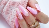 pink valentines bow nails art/ Elisium Nails