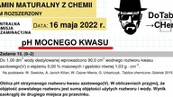 Do 1,00dm3 wody destylowanej wprowadzono 90,0cm3...  ZADANIE 15 CKE 2022 MAJ #chemia #chemistry