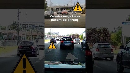 Cwaniak omija korek pasem do skrętu #shorts #rikordwidjo
