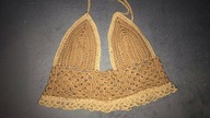Top Szydełkowy wiązany na szyi, wiązany na plecach, Top w stylu Boho #327