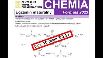 Zadanie 20 CKE 2024 MAJ Przemiany katalizowane przez jeden z produktów są nazywane reakcjami autokat