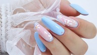 pastel blue and daisies nails art tutorial /Elisium Nails