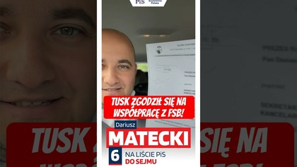 Tusk zgodził się na współpracę z FSB! #DariuszMatecki #DonaldTusk