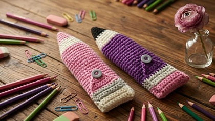 Szydełkowy Piórnik Kredka Darmowy Wzór I Tutorial Video #689