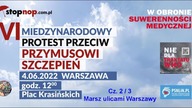 VI Międzynarodowy Protest Przeciw Przymusowi Szczepień STOP NOP (04.06.2022) cz. 2/3
