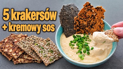 Jak zrobić chrupiące krakersy bez glutenu w 5 smakach + kremowy vegański Sos Serowy!
