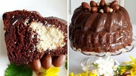 Babka kakaowa z serową wkładką.