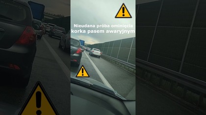 Nieudana próba ominięcia korka pasem awaryjnym #shorts #rikordwidjo