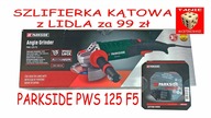 Szlifierka kątowa PARKSIDE PWS 125 F5 1200W i Tarcze PERFORMANCE mini TEST