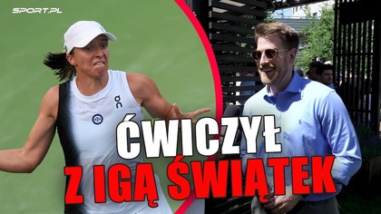 Robert Stockinger ćwiczył z małą Igą Świątek na korcie.  Rakieta dużo za duża