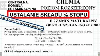 ZADANIE 9 CKE 2015(PRZYKŁADOWA) USTALANIE SKŁADU % STOPU