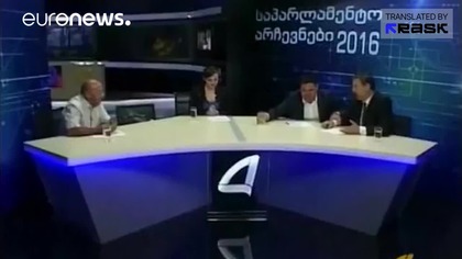 Gruzja: Bójka między gruzińskimi kandydatami do parlamentu na żywo w telewizji (21. 09. 2016)