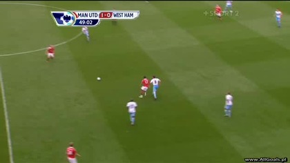 Premier League sezon 2010/2011 Manchester United 2-0 West Ham United Nani