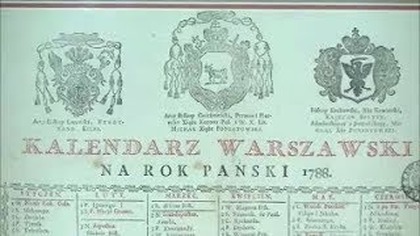 Kalendarz Warszawski na Rok Pański 1788 unikatowy warszawski druk ulotny z ostatnich lat I RP