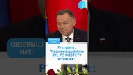 Prezydent Andrzej Duda: Najprawdopodobnie BYŁ TO NIESTETY WYPADEK #shorts