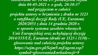 Głosowanie nad ustawą o ratyfikacji decyzji Rady UE, Euratom 2020-2053 z dnia 14 grudnia 2020 r.  w 