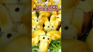 Zajączki z ciasta francuskiego i parówki #shorts #zając #przekąska #wielkanoc #parówka